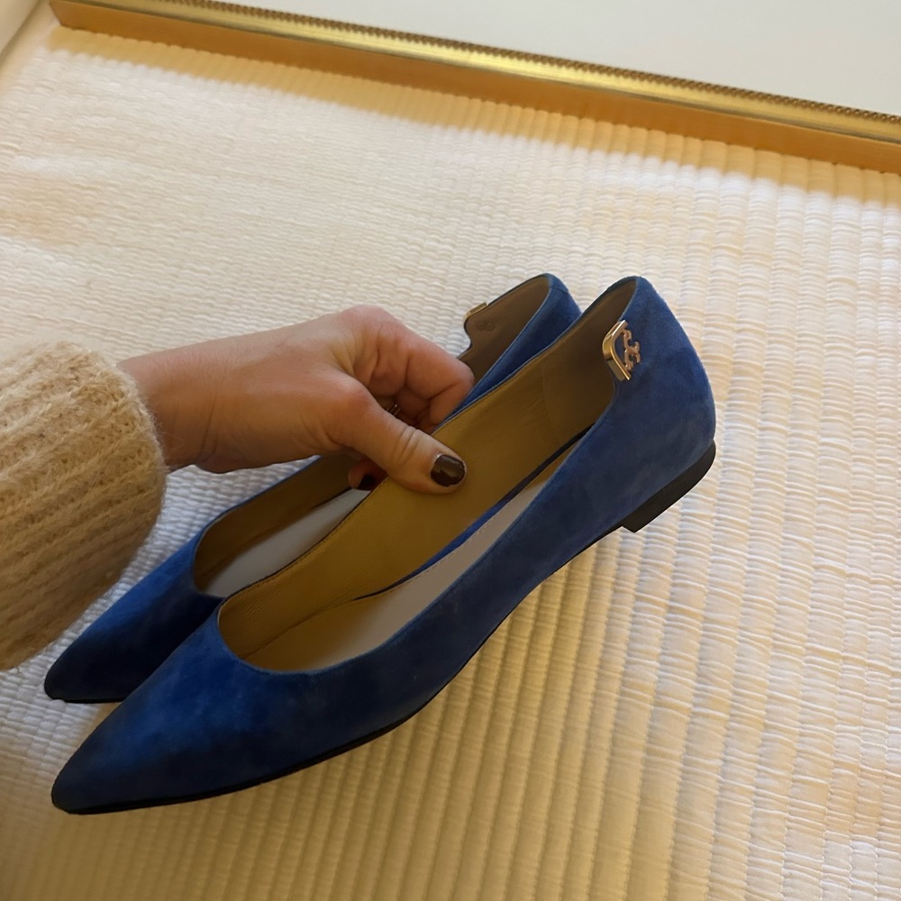 Tory Burch Blue Suede Flats
